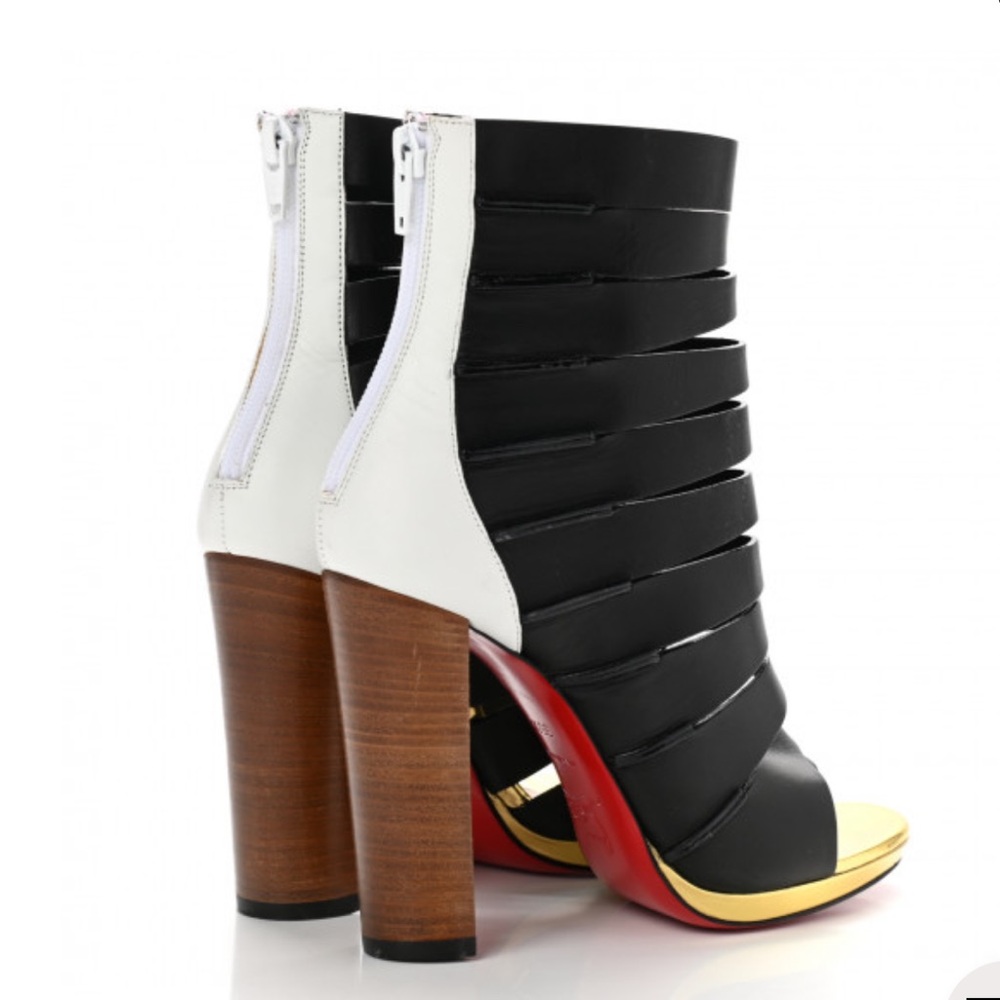 Christian Louboutin heels, Elegant Black and White Strappy Heels